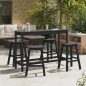 Preview: Garten Bar Set 4 pcs Schwarz HDPE