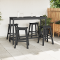 Preview: Garten Bar Set 4 pcs Schwarz HDPE