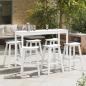 Preview: Garten Bar Set 6 pcs Weiß HDPE