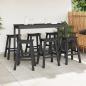 Preview: Barhocker 9 Stück Schwarz HDPE, Barhocker 2 Stück Schwarz HDPE