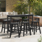 Preview: Garten Bar Set 6 pcs Schwarz HDPE