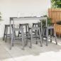 Preview: Barhocker 9 Stück Hellgrau HDPE, Barhocker 2 Stück Hellgrau HDPE