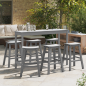 Preview: Garten Bar Set 6 pcs Hellgrau HDPE