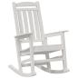 Preview: 3-teiliges Garten Loungeset Weiß HDPE, Garten Schaukelstuhl Weiß 70x92x108 cm HDPE, Adirondack Beistelltisch Weiß 38x38x45 cm HDPE