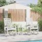 Preview: 3-teiliges Garten Loungeset Weiß HDPE, Garten Schaukelstuhl Weiß 70x92x108 cm HDPE, Adirondack Beistelltisch Weiß 38x38x45 cm HDPE