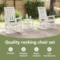 Preview: 3-teiliges Garten Loungeset Weiß HDPE, Garten Schaukelstuhl Weiß 70x92x108 cm HDPE, Adirondack Beistelltisch Weiß 38x38x45 cm HDPE