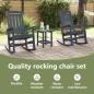 Preview: 3 Teile Garten Lounge Set Marineblau HDPE, Garten Schaukelstuhl Marineblau 70x92x108 cm HDPE, Adirondack Beistelltisch Marineblau 38x38x46 cm HDPE