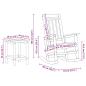 Preview: 3-teiliges Garten Lounge Set Schwarz HDPE, Schaukelstuhl Schwarz 70x92x108 cm HDPE, Adirondack Beistelltisch Schwarz 38x38x45 cm HDPE