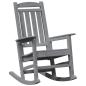Preview: 3 teiliges Garten Lounge Set Hellgrau HDPE, Garten Schaukelstuhl Hellgrau 70x92x108 cm HDPE, Adirondack Beistelltisch Hellgrau 38x38x45 cm HDPE