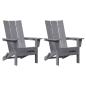Preview: Faltbare Adirondack-Stühle 2 Stück Hellgrau 74.5x80.5x90 cm HDPE, Faltbarer Adirondack-Stuhl Hellgrau 74.5x80.5x90 cm HDPE