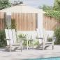 Preview: ARDEBO.de - 3-teiliges Garten Lounge Set Weiß HDPE, Klappbarer Adirondack Stuhl Weiß 74.5x80.5x90 cm HDPE, Adirondack Beistelltisch Weiß 38x38x45 cm HDPE