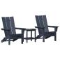 Preview: 3-teiliges Garten-Loungeset Marineblau HDPE, faltbarer Adirondack-Stuhl Marineblau 74,5x80,5x90 cm HDPE, Adirondack-Beistelltisch Marineblau 38x38x46 cm HDPE