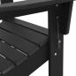 Preview: 3-teiliges Garten-Lounge-Set Schwarz HDPE, Faltbarer Adirondack-Stuhl Schwarz 74,5x80,5x90 cm HDPE, Adirondack-Seitertisch Schwarz 38x38x45 cm HDPE