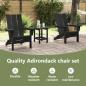 Preview: 3-teiliges Garten-Lounge-Set Schwarz HDPE, Faltbarer Adirondack-Stuhl Schwarz 74,5x80,5x90 cm HDPE, Adirondack-Seitertisch Schwarz 38x38x45 cm HDPE