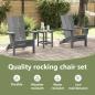 Preview: 3-teiliges Garten-Lounge-Set Hellgrau HDPE, Faltbarer Adirondack-Stuhl Hellgrau 74,5x80,5x90 cm HDPE, Adirondack Beistelltisch Hellgrau 38x38x45 cm HDPE