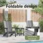 Preview: 3-teiliges Garten-Lounge-Set Hellgrau HDPE, Faltbarer Adirondack-Stuhl Hellgrau 74,5x80,5x90 cm HDPE, Adirondack Beistelltisch Hellgrau 38x38x45 cm HDPE
