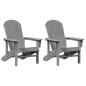 Preview: Adirondack Stühle 2 Stück Hellgrau 74x82x90 cm HDPE, Adirondack Stuhl Hellgrau 74x82x91 cm HDPE