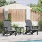 Preview: Adirondack Stühle 2 Stück Hellgrau 74x82x90 cm HDPE, Adirondack Stuhl Hellgrau 74x82x91 cm HDPE