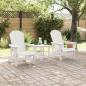Preview: ARDEBO.de - 3-teiliges Garten-Lounge-Set Weiß HDPE, Adirondack-Stuhl Weiß 74x82x91 cm HDPE, Adirondack-Beistelltisch Weiß 38x38x45 cm HDPE