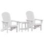 Preview: 3-teiliges Garten-Lounge-Set Weiß HDPE, Adirondack-Stuhl Weiß 74x82x91 cm HDPE, Adirondack-Beistelltisch Weiß 38x38x45 cm HDPE