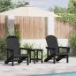 Preview: 3-teiliges Garten-Lounge-Set Schwarz HDPE, Adirondack-Stuhl Schwarz 74x82x91 cm HDPE, Adirondack-Beistelltisch Schwarz 38x38x45 cm HDPE