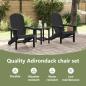 Preview: 3-teiliges Garten-Lounge-Set Schwarz HDPE, Adirondack-Stuhl Schwarz 74x82x91 cm HDPE, Adirondack-Beistelltisch Schwarz 38x38x45 cm HDPE