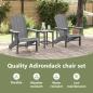 Preview: 3-teiliges Garten-Lounge-Set Hellgrau HDPE, Adirondack-Stuhl Hellgrau 74x82x91 cm HDPE, Adirondack-Seitentisch Hellgrau 38x38x45 cm HDPE
