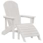 Preview: Adirondack-Stühle mit Fußstützen 2 Stück Weiß HDPE, Adirondack-Stuhl mit Fußstütze Weiß HDPE