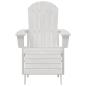 Preview: Adirondack-Stühle mit Fußstützen 2 Stück Weiß HDPE, Adirondack-Stuhl mit Fußstütze Weiß HDPE