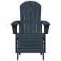Preview: Adirondack-Stühle mit Fußstützen 2 Stk Marineblau HDPE, Adirondack-Stuhl mit Fußstütze Marineblau HDPE