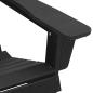 Preview: 3-teiliges Garten Lounge Set Schwarz HDPE, Adirondack Stuhl mit Fußstütze Schwarz HDPE, Adirondack Beistelltisch Schwarz 38x38x45 cm HDPE