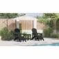 Preview: 3-teiliges Garten Lounge Set Schwarz HDPE, Adirondack Stuhl mit Fußstütze Schwarz HDPE, Adirondack Beistelltisch Schwarz 38x38x45 cm HDPE