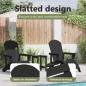 Preview: 3-teiliges Garten Lounge Set Schwarz HDPE, Adirondack Stuhl mit Fußstütze Schwarz HDPE, Adirondack Beistelltisch Schwarz 38x38x45 cm HDPE