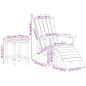 Preview: 3-teiliges Garten Lounge Set Schwarz HDPE, Adirondack Stuhl mit Fußstütze Schwarz HDPE, Adirondack Beistelltisch Schwarz 38x38x45 cm HDPE