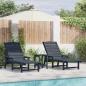 Preview: ARDEBO.de - 3-teiliges Garten-Lounge-Set Marineblau HDPE, Sonnenliege Marineblau 53x162x98.5 cm HDPE, Adirondack Beistelltisch Marineblau 38x38x46 cm HDPE