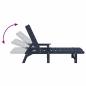 Preview: 3-teiliges Garten-Lounge-Set Marineblau HDPE, Sonnenliege Marineblau 53x162x98.5 cm HDPE, Adirondack Beistelltisch Marineblau 38x38x46 cm HDPE