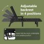 Preview: 3-teiliges Gartenliege Set - Schwarz HDPE, Sonnenliege - Schwarz 53x162x98.5 cm HDPE, Adirondack Beistelltisch - Schwarz 38x38x45 cm HDPE