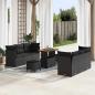 Preview: ARDEBO.de - Gartensofa-set mit Kissen 9 pcs Schwarz Poly-Rattan