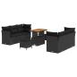 Preview: Gartensofa-set mit Kissen 9 pcs Schwarz Poly-Rattan