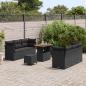 Preview: Gartensofa-set mit Kissen 9 pcs Schwarz Poly-Rattan