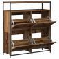 Preview: Schuhschrank mit 4 Klappschubladen Old Wood 100x34x112 cm