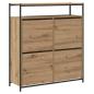 Preview: Schuhschrank mit 4 Klappen-Armen Artisan Eiche 100x34x112 cm