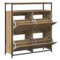 Preview: Schuhschrank mit 4 Klappen-Armen Artisan Eiche 100x34x112 cm