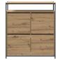 Preview: Schuhschrank mit 4 Klappen-Armen Artisan Eiche 100x34x112 cm