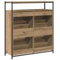 Preview: Schuhschrank mit 4 Klappen-Armen Artisan Eiche 100x34x112 cm
