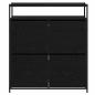 Preview: Schuhschrank mit 4 Klappschubladen Schwarze Eiche 100x34x112 cm