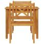 Preview: 3-teiliges Garten Esstisch Set Massivholz Akazie, Gartenstühle 2 Stück 56x56x90 cm Massivholz Akazie