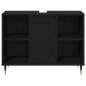 Preview: 3-teiliges Badezimmermöbel Set Schwarze Eiche Holzwerkstoff, Badezimmer Schrank Schwarze Eiche 30x30x190 cm Holzwerkstoff, Badezimmer Schrank Schwarze Eiche 30x30x100 cm Holzwerkstoff