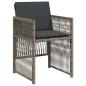 Preview: ARDEBO.de - 9-teiliges Garten Essset mit Kissen Graues Poly-Rattan, Gartentisch Schwarz 200x80x73 cm Sicherheitsglas