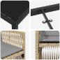 Preview: 5-teiliges Garten Esstisch Set mit Kissen Beige Poly Rattan, Gartentisch Schwarz 160x80x73 cm Einscheibensicherheitsglas